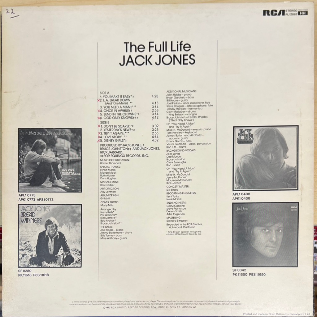 vinyl Jack Jones – The Full Life
