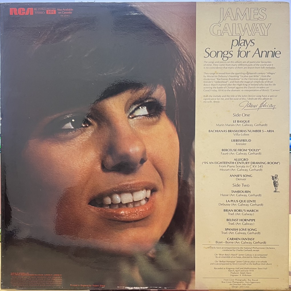 vinyl James Galway, Charles Gerhardt, National Philharmonic Orchestra – James Galway Plays Songs For Annie