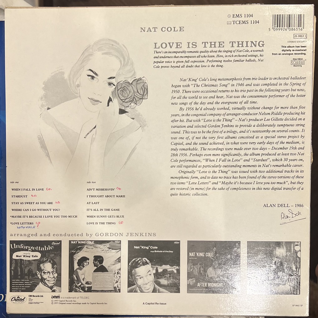vinyl Nat King Cole – Love Is The Thing
