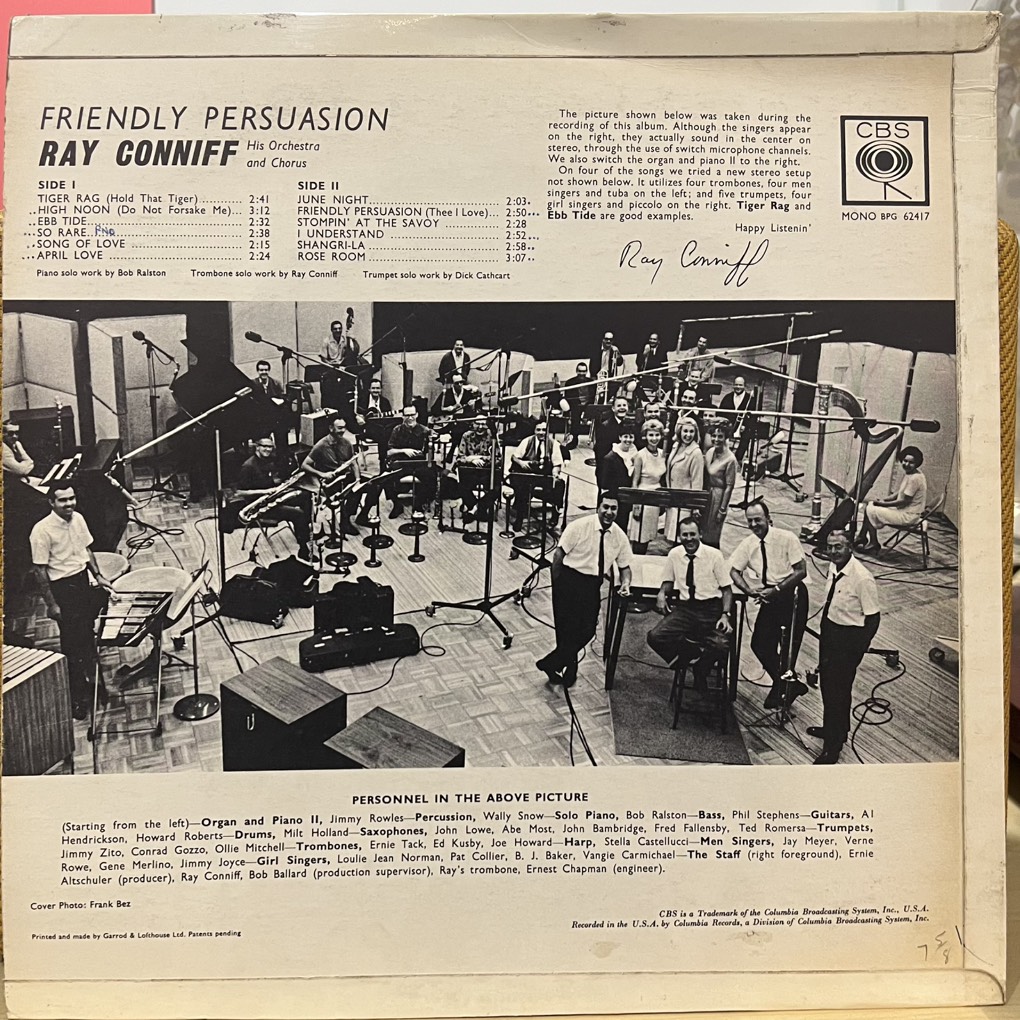 thuê vinyl Ray Conniff And His Orchestra & Chorus – Friendly Persuasion
