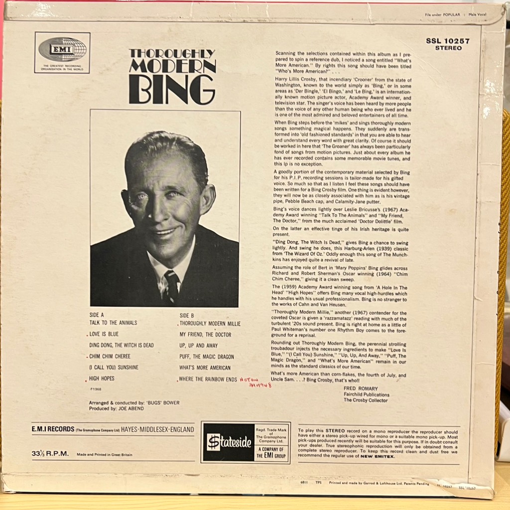 vinyl Bing Crosby – Thoroughly Modern Bing