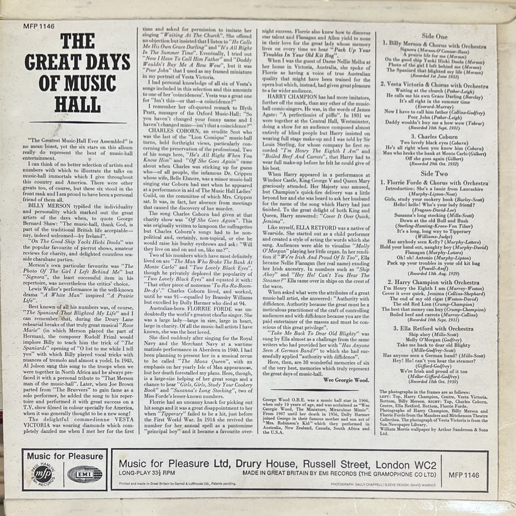 vinyl Various – The Greatest Music Hall Bill Ever Assembled