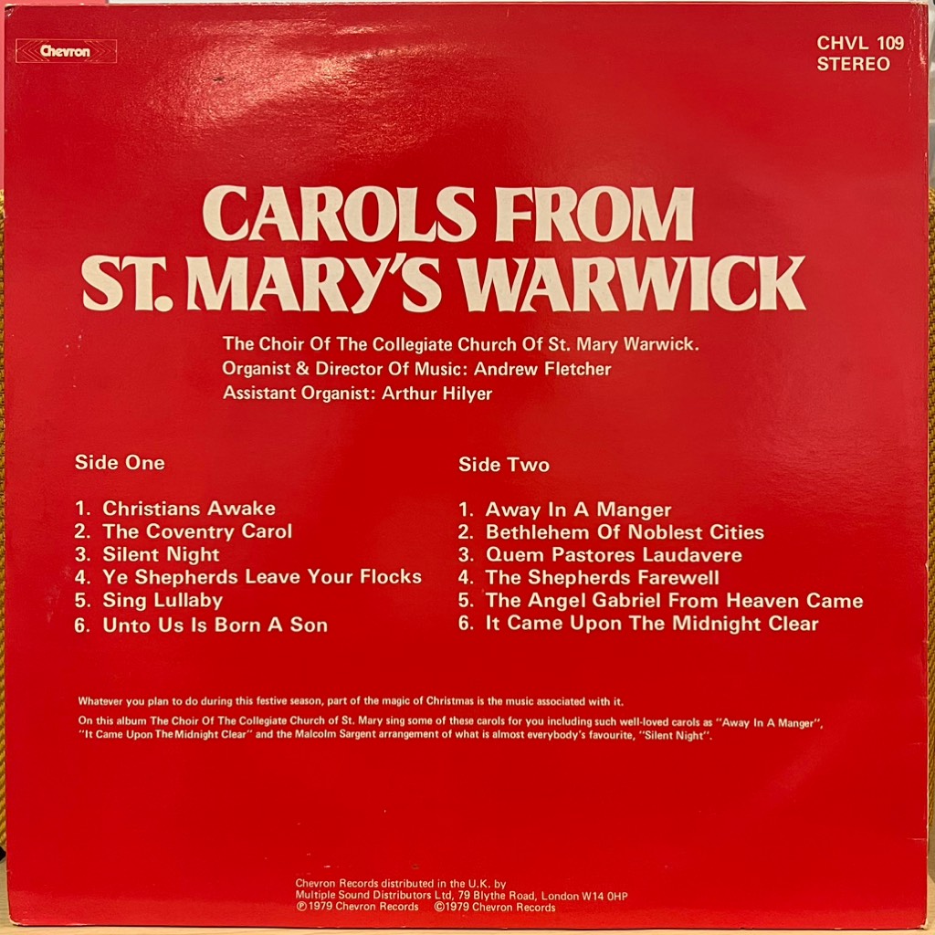 vinyl Choir of the Collegiate Church of St. Mary of Warwick – Carols From St Mary's Warwick