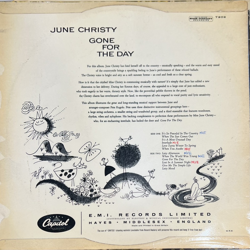vinyl June Christy – Gone For The Day