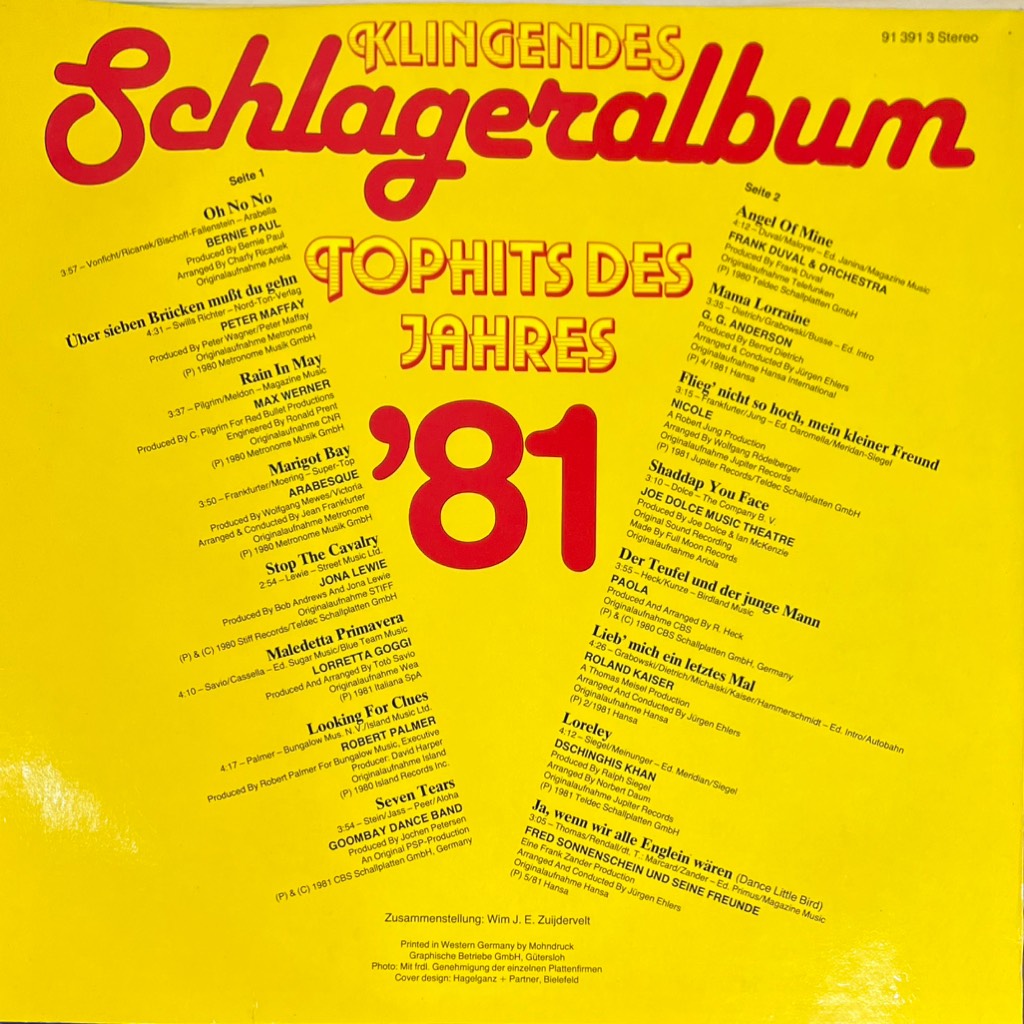 vinyl Various – Klingendes Schlageralbum - Tophits Des Jahres 1981