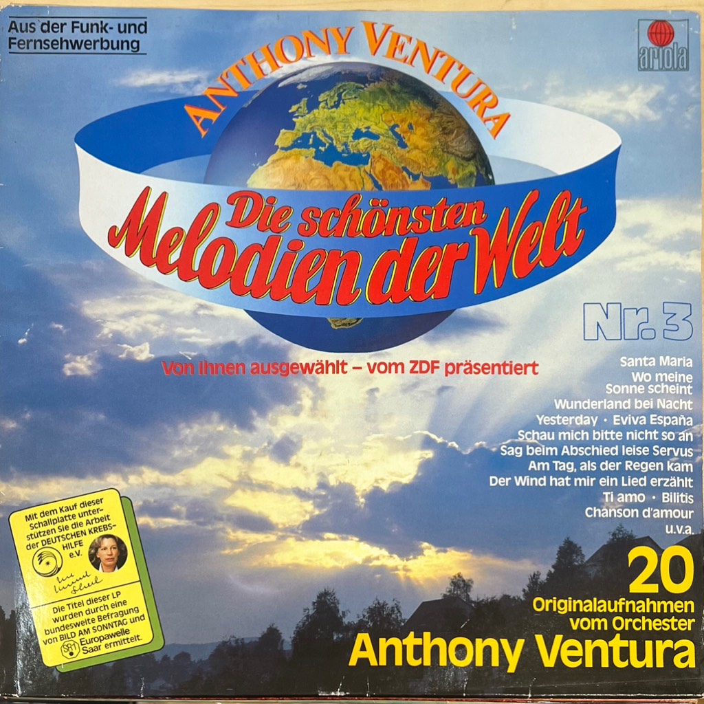 vinyl Orchester Anthony Ventura – Die Schönsten Melodien Der Welt Nr. 3