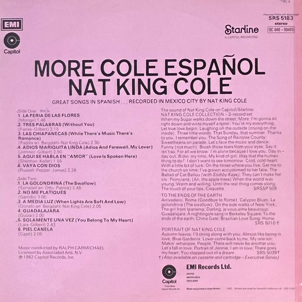 thuê vinyl Nat King Cole – More Cole Español