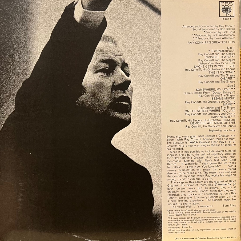 vinyl Ray Conniff – Ray Conniff's Greatest Hits
