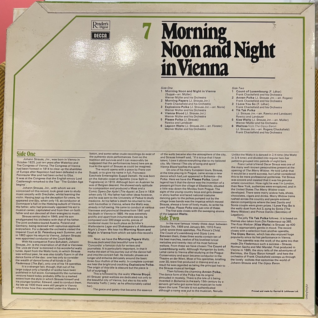 vinyl Morning, Noon And Night In Vienna