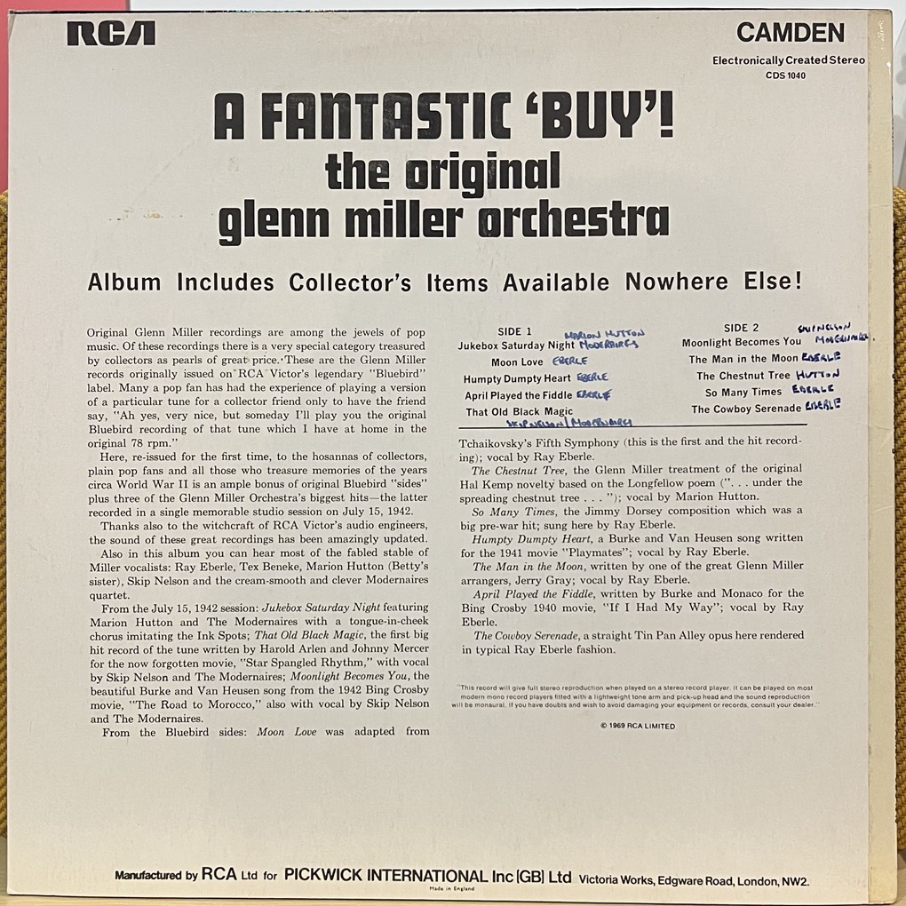 vinyl Glenn Miller And His Orchestra – The Original Recordings