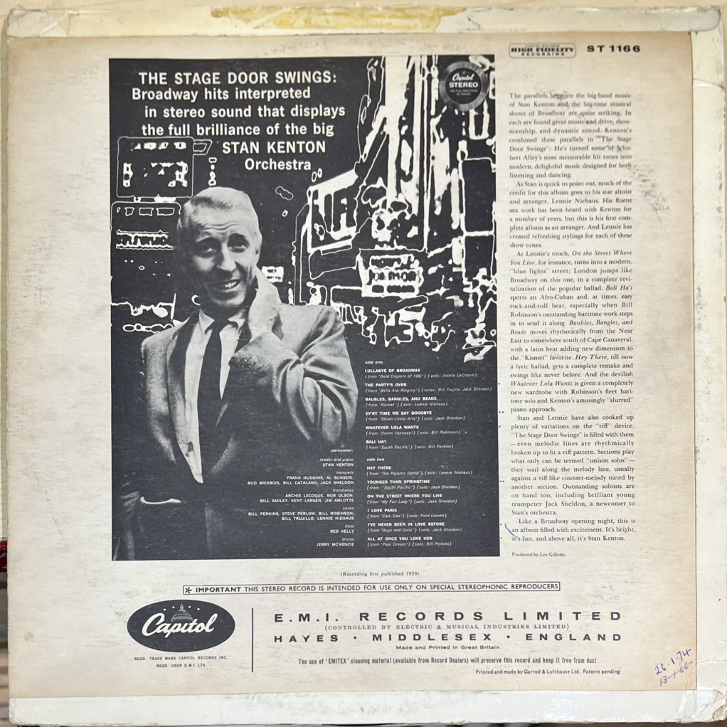vinyl Stan Kenton And His Orchestra – The Stage Door Swings