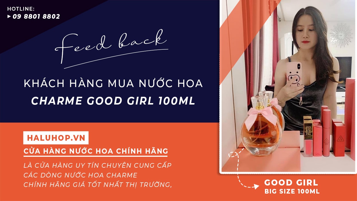 feedback nước hoa charme good girl của chị thu hồng mua ở halushop