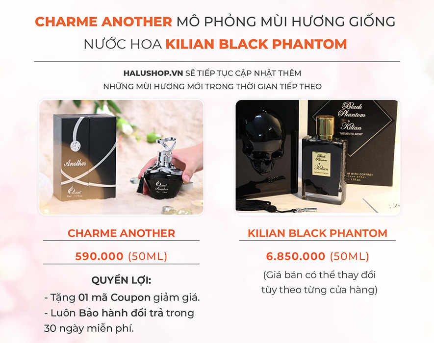 nước hoa charme another có mùi hương giống nước hoa Kilian Black Phantom