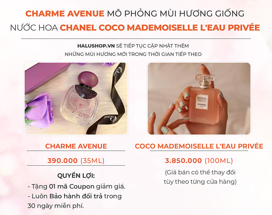 nước hoa charme avenue có mùi hương giống nước hoaChanel Coco Mademoiselle L'Eau Privée - Night Fragrance