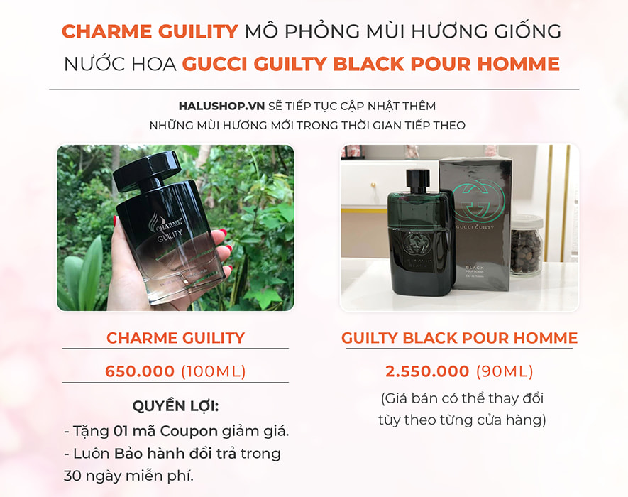 nước hoa charme guility có mùi hương giống nước hoa Gucci Guilty