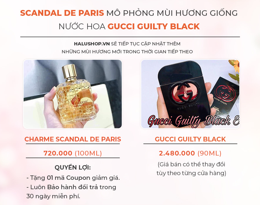 nước hoa charme scandal de paris có mùi hương giống nước hoa gucci guilty black