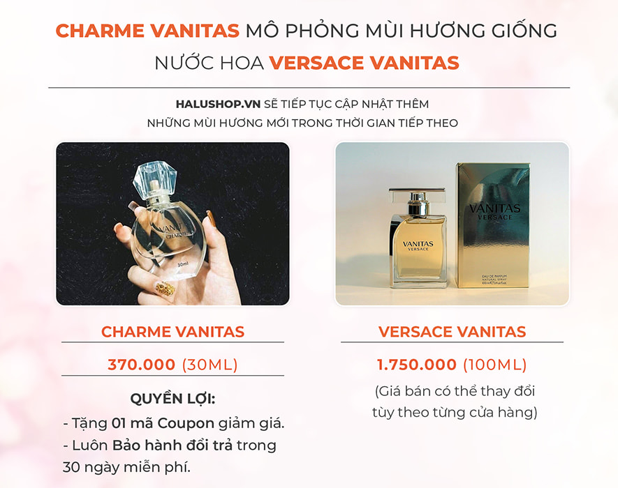 nước hoa charme vanitas có mùi hương giống nước hoa versace vanitas