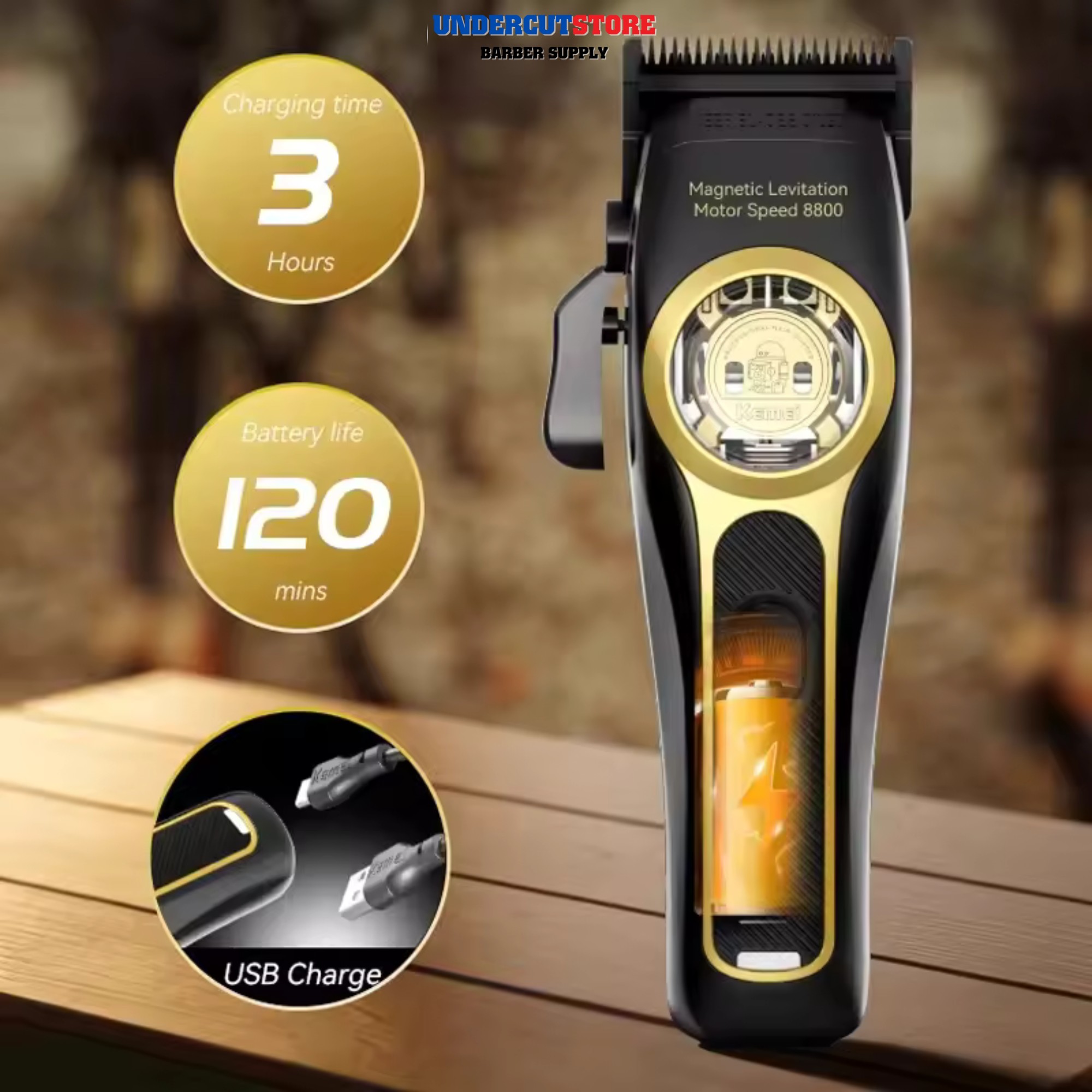 Tông Đơ Từ Tính Kemei KM-2373 - BH 6 Tháng