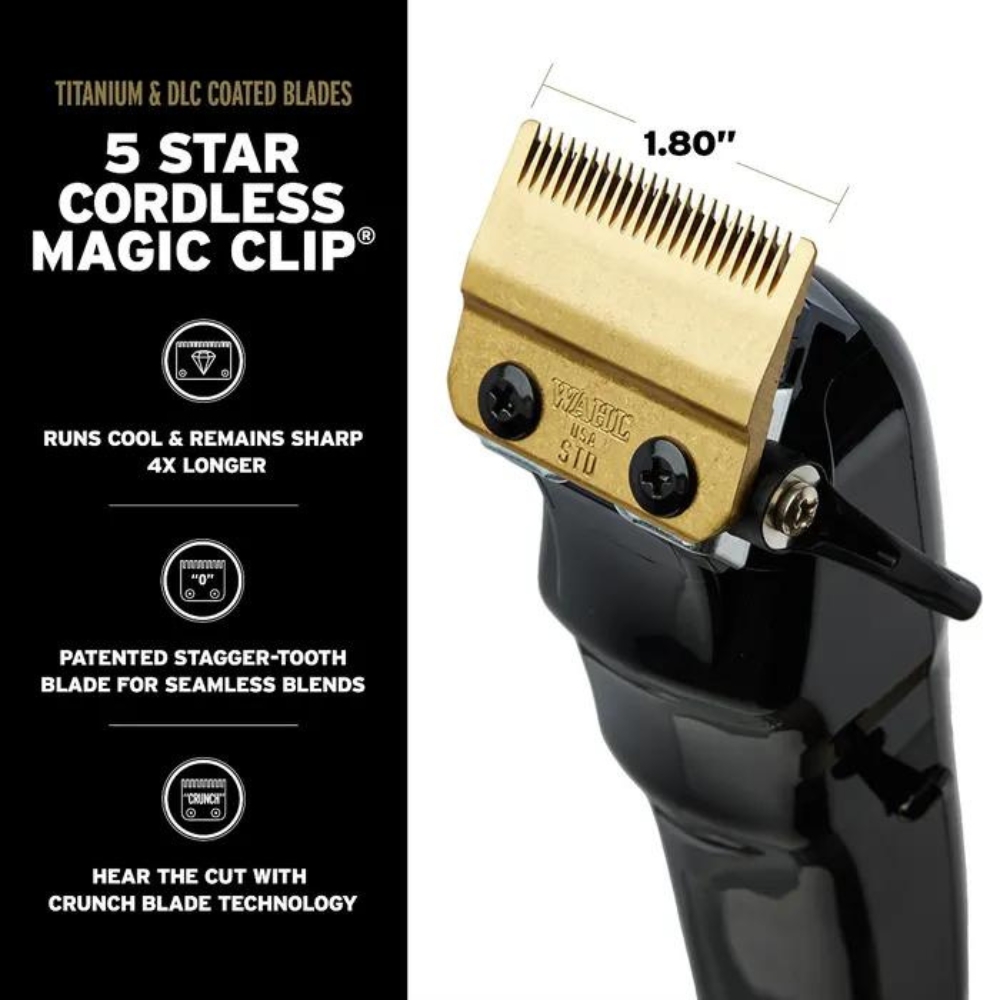 Combo Barber Tông Đơ Wahl Magic & Detailer Black Cordless (Limited) - Nội Địa Mỹ - BH 12 Tháng