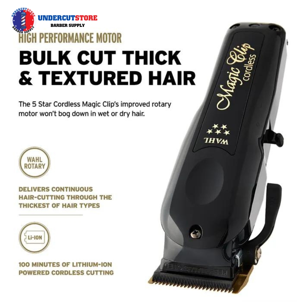 Combo Barber Tông Đơ Wahl Magic & Detailer Black Cordless (Limited) - Nội Địa Mỹ - BH 12 Tháng