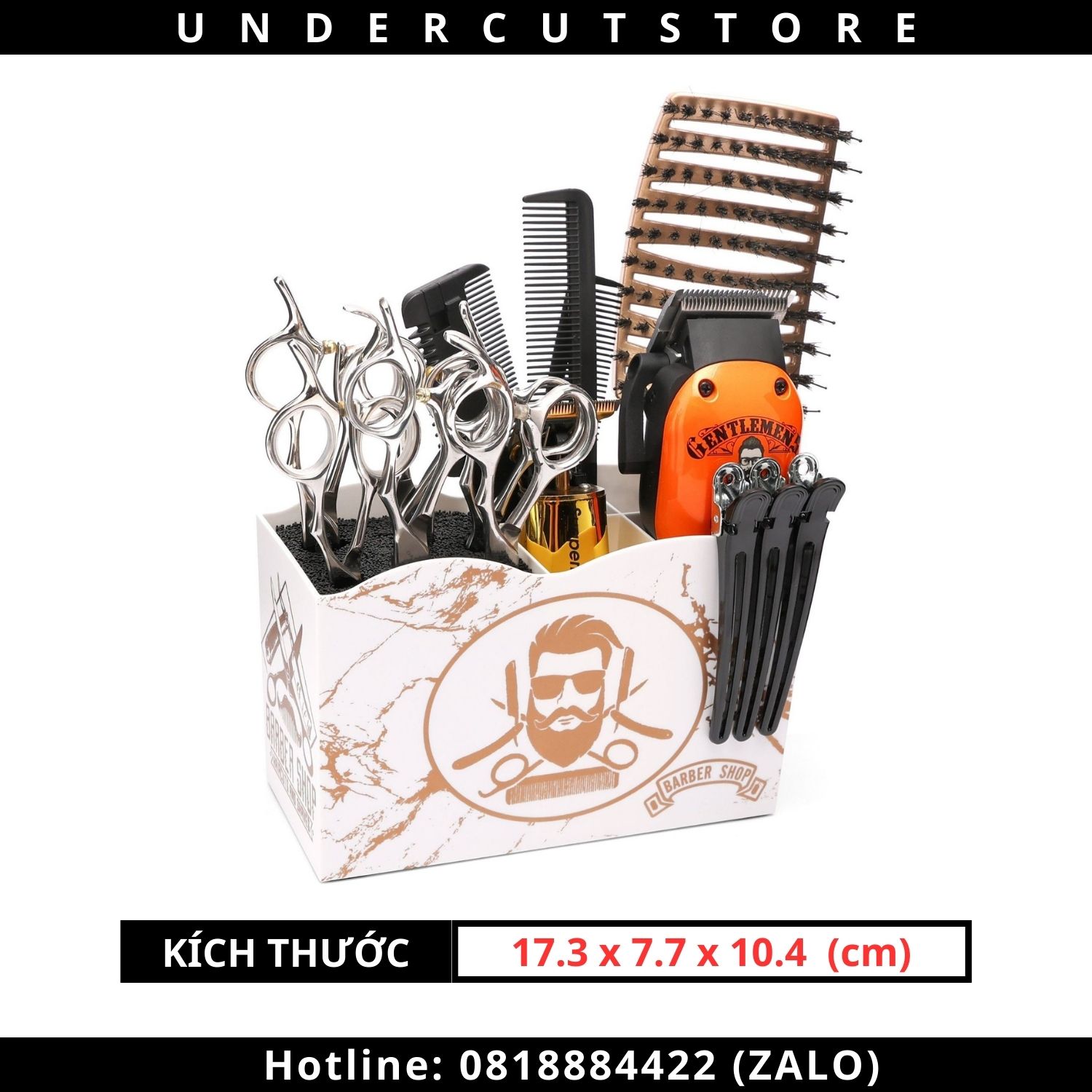 Khay Cắm Kéo Lược Barbershop - Trắng