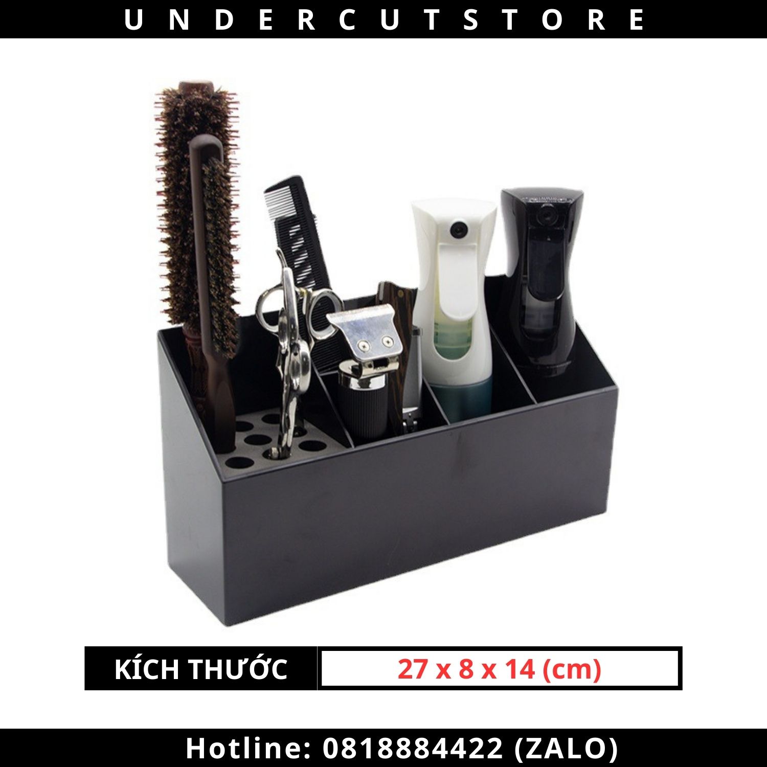 Khay Cắm Kéo Lược Barber Đen