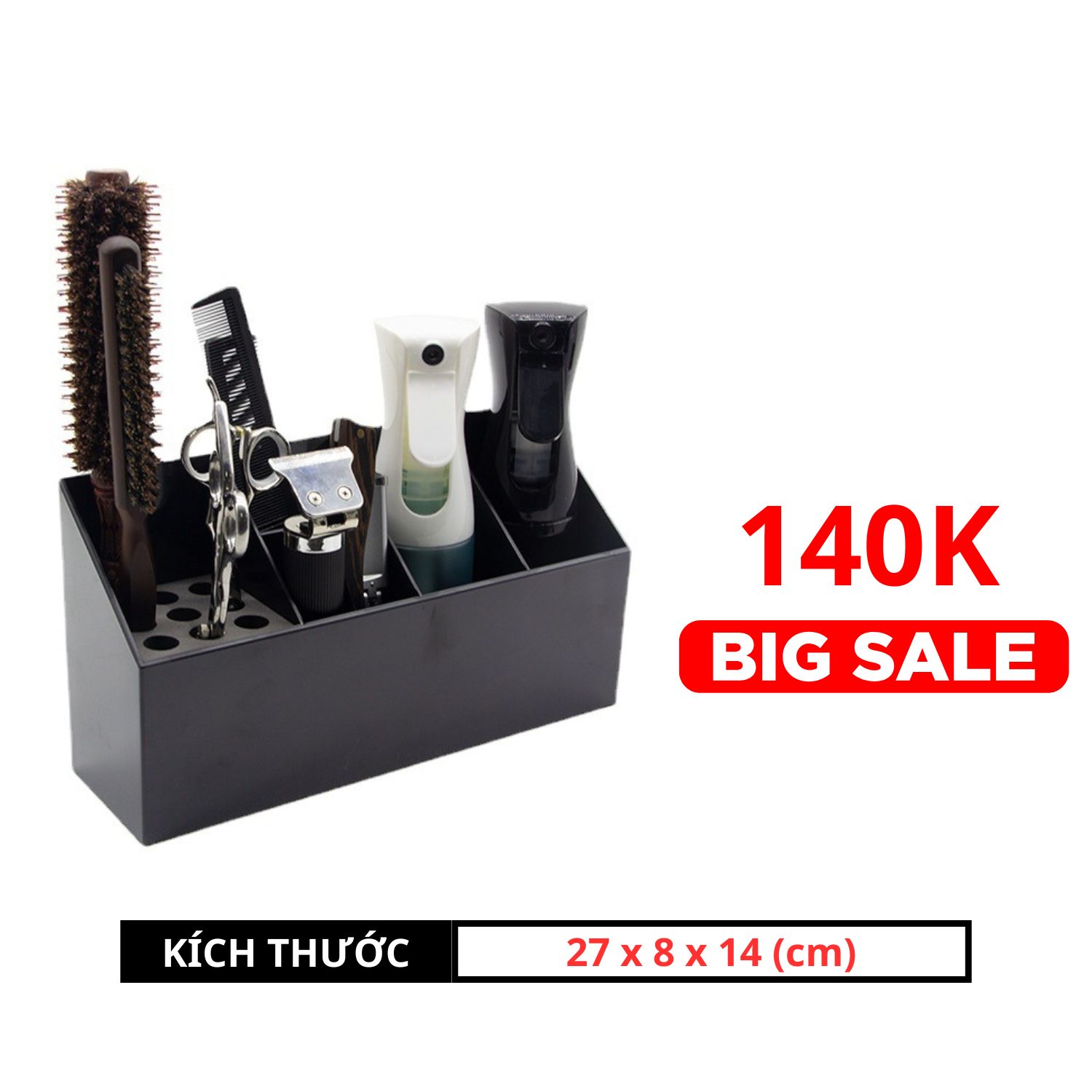 Khay Cắm Kéo Lược Barber Đen