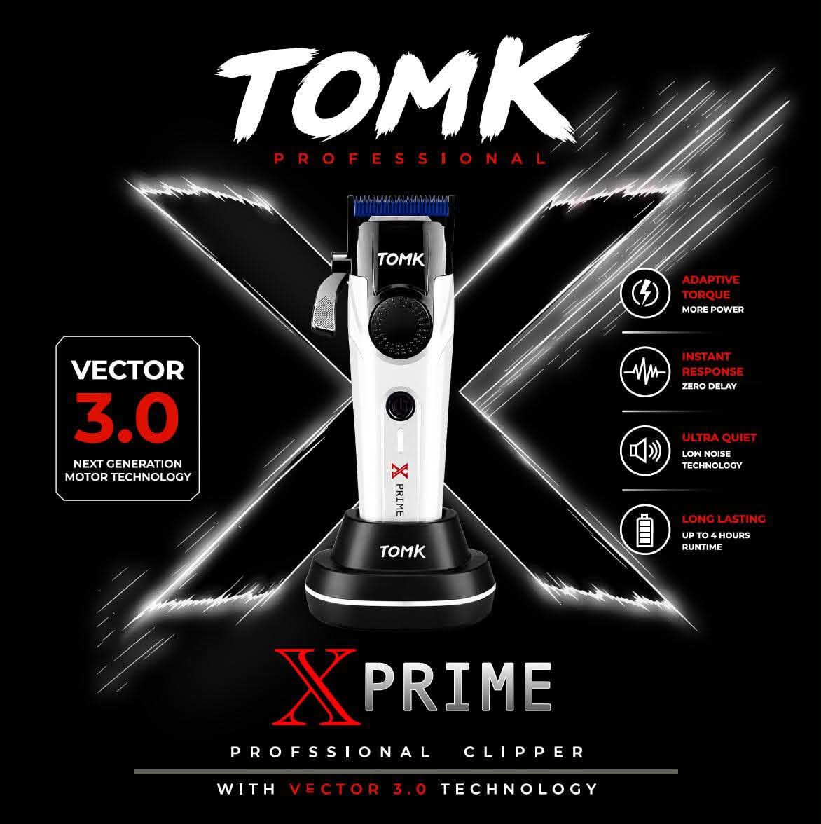 Tông Đơ Cắt Tóc Tomk X-Prime - White - Động Cơ Vector 3.0