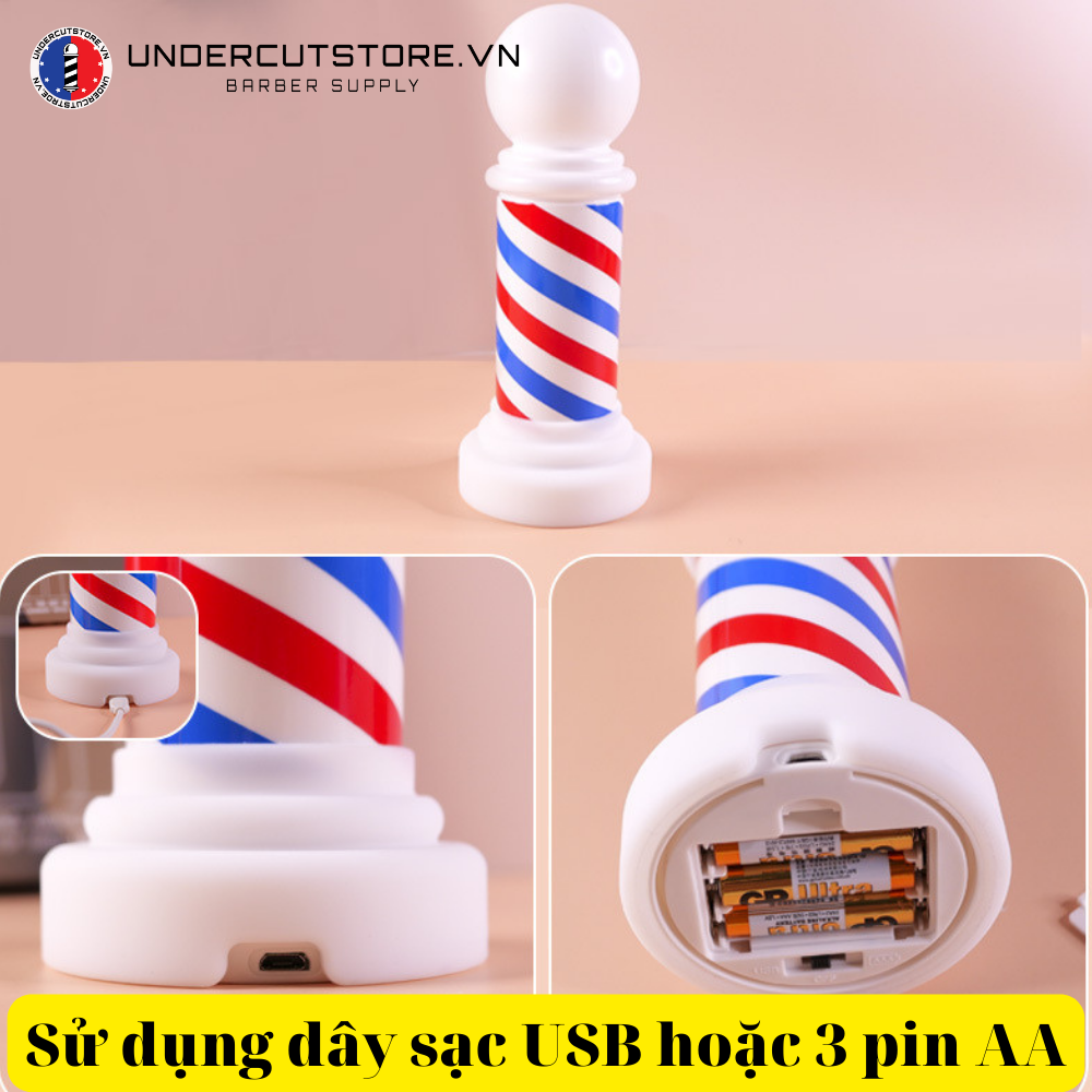 Đèn Barber Pole Trang Trí Mini Đặt Bàn Làm Việc