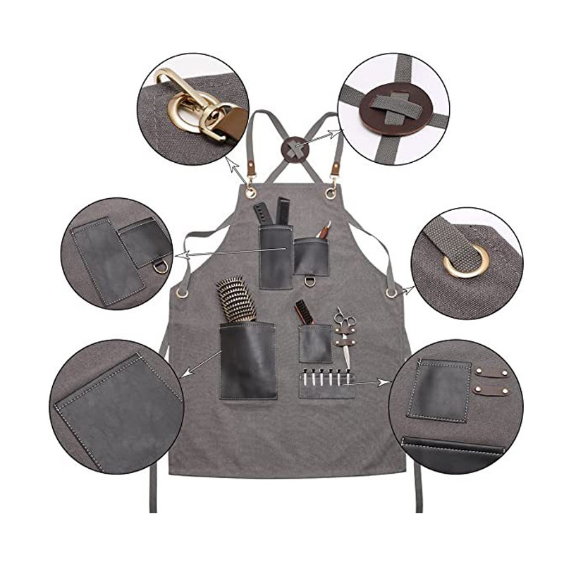Tạp Dề Barber NEW1 - Ghi Xám