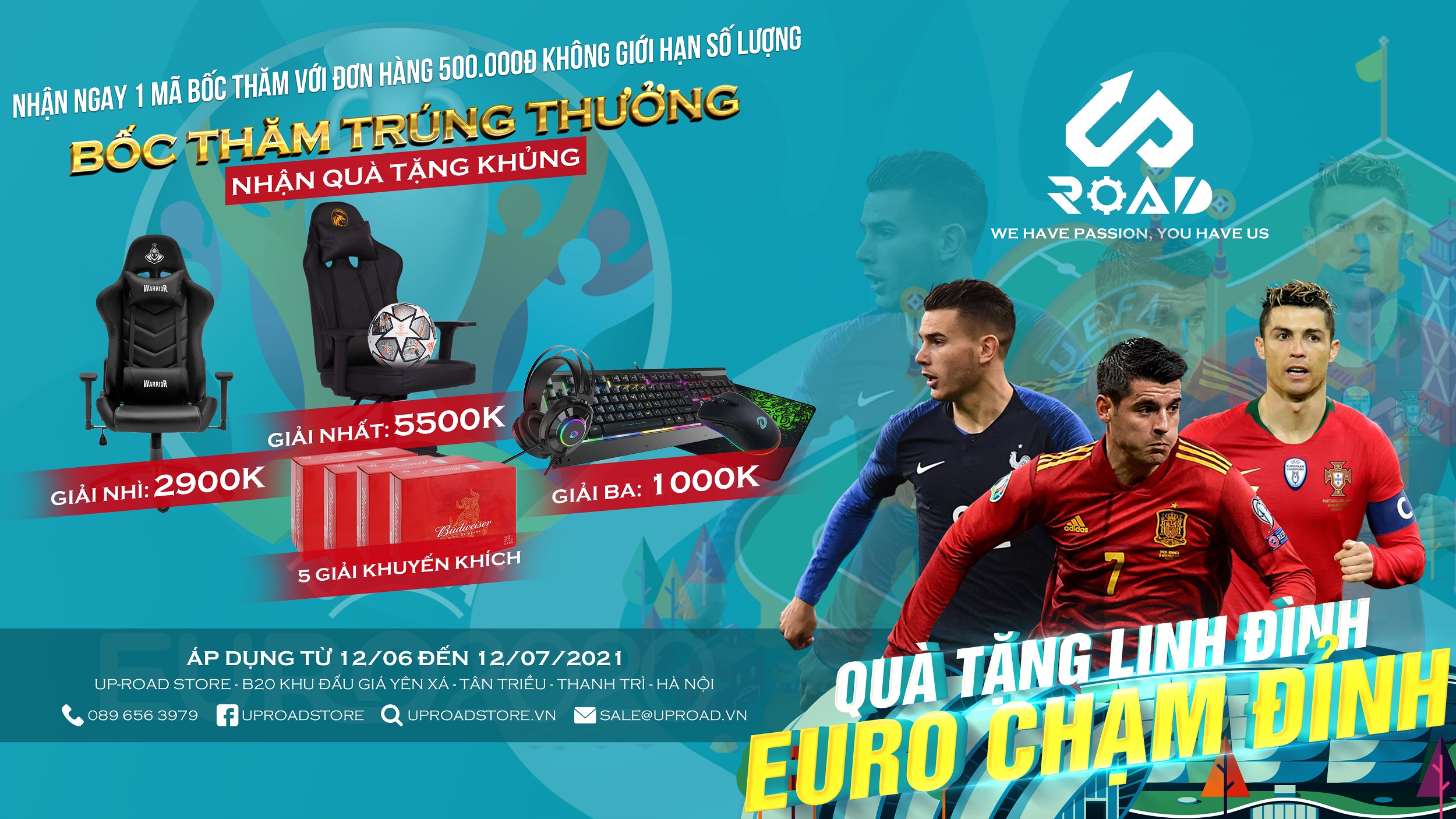 Bốc thăm trúng thưởng mùa Euro cùng Up-Road Store