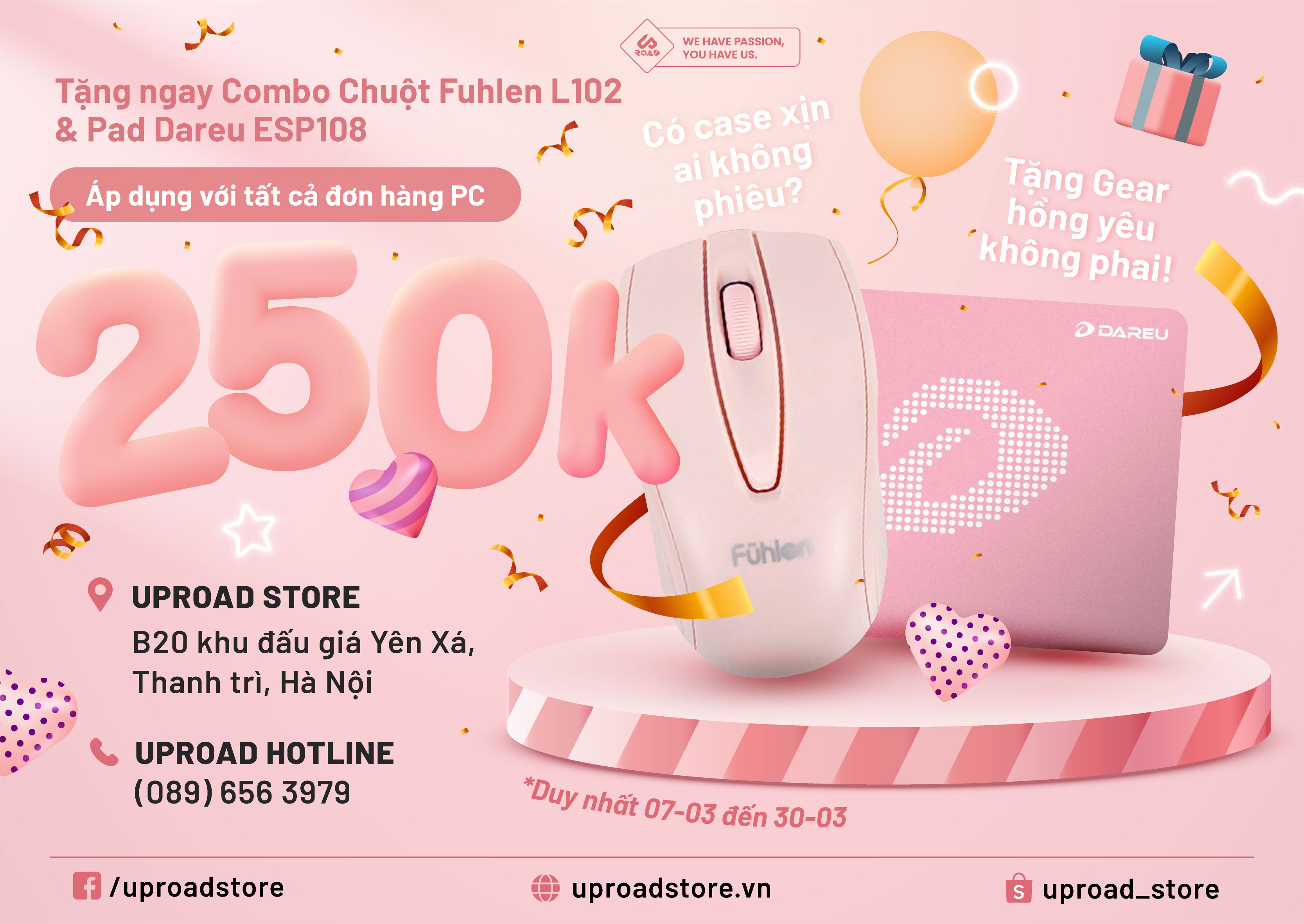 Có Case Xịn Ai Không Phiêu - Tặng Gear Hồng Yêu Không Phai