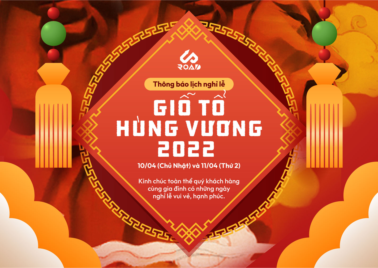 THÔNG BÁO LỊCH NGHỈ LỄ GIỖ TỔ HÙNG VƯƠNG