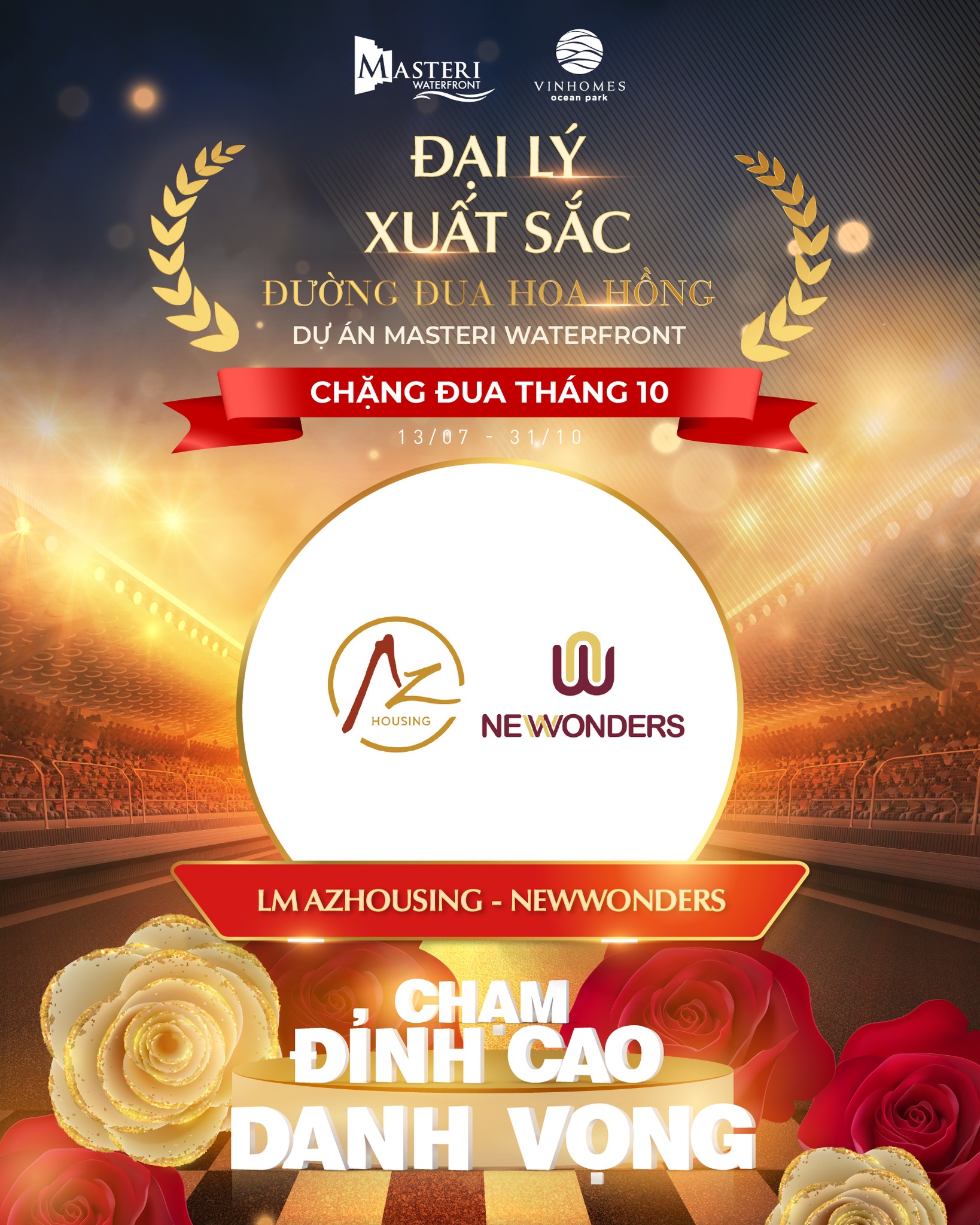 ĐƯỜNG ĐUA HOA HỒNG MASTERI WATERFRONT - VINH DANH ĐẠI LÝ XUẤT SẮC THÁNG 10