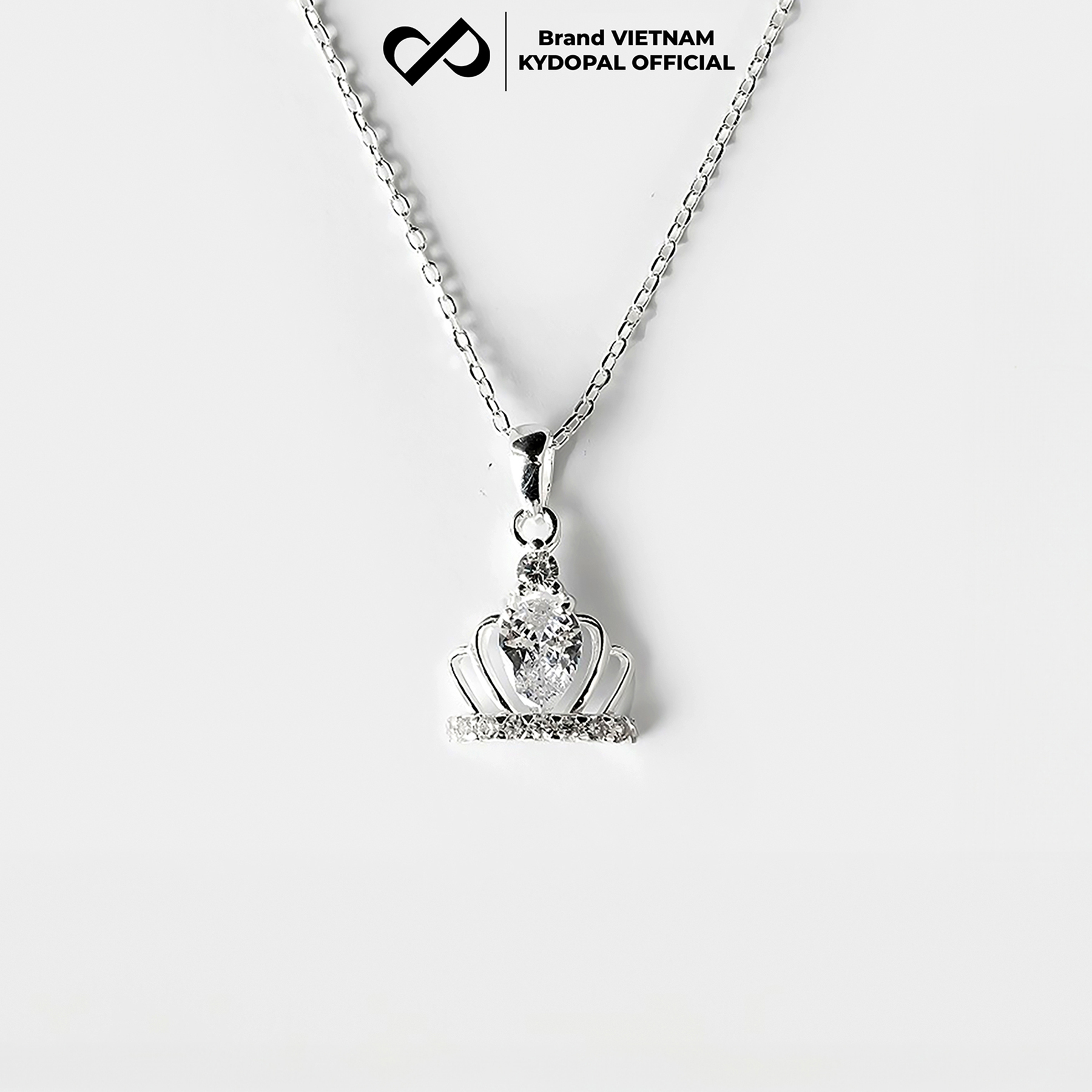 Dây chuyền bạc nữ KYDOPAL mặt vương miện công chúa đính đá nữ tính trang sức bạc 925 - PAL9C3C17