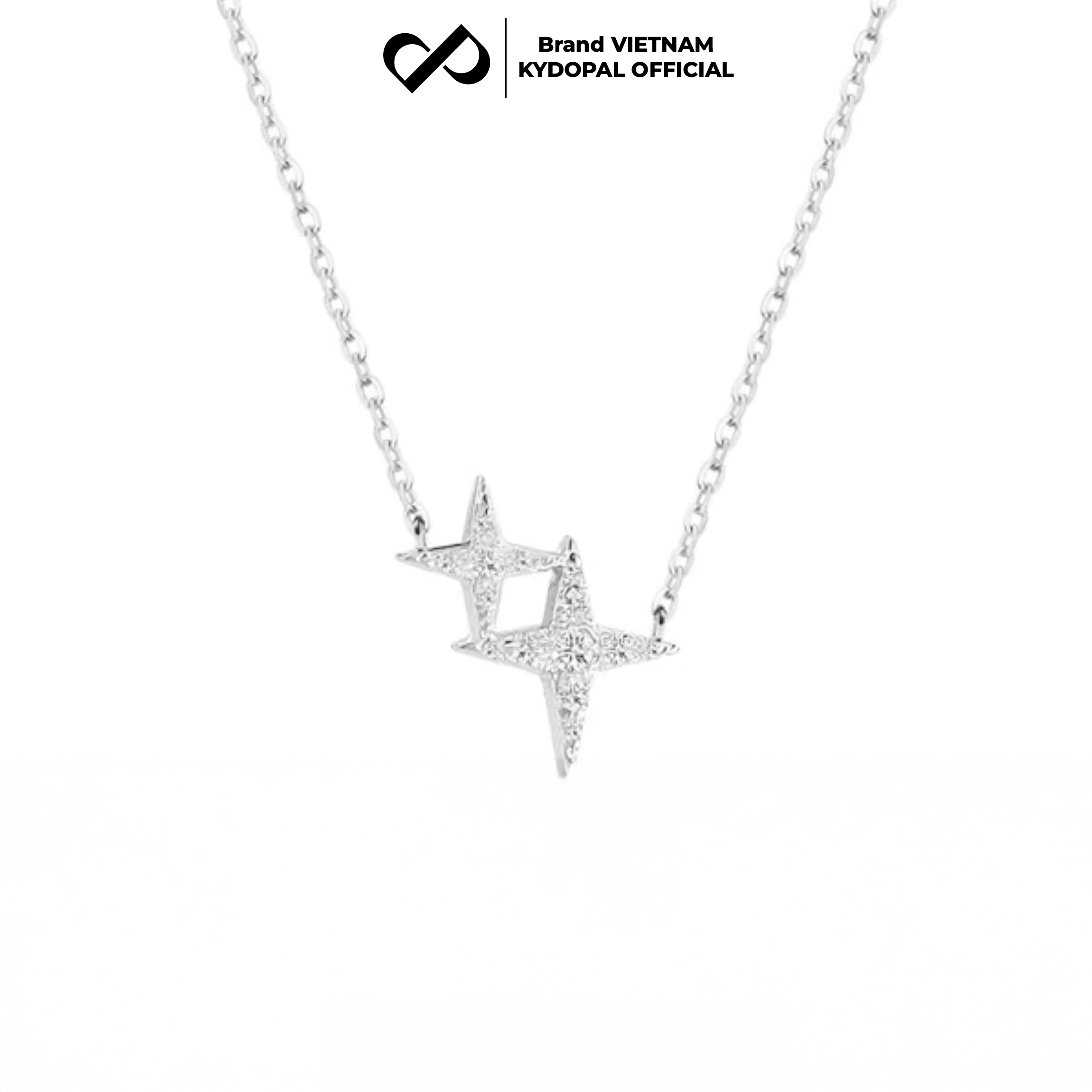 Dây chuyền bạc nữ KYDOPAL mẫu sao đôi cá tính lấp lánh trang sức bạc 925 - PAL9C3C18