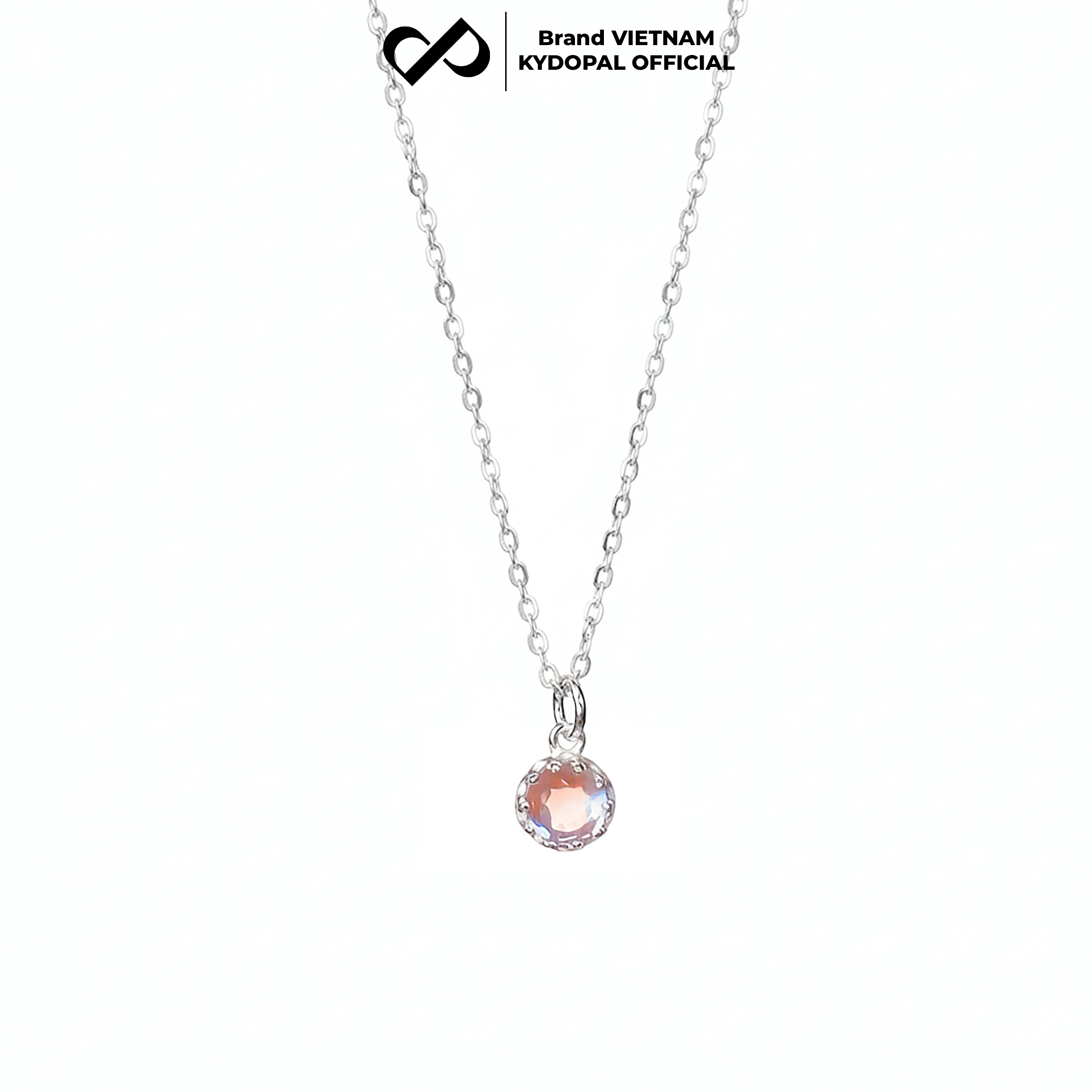 Dây chuyền bạc nữ KYDOPAL vòng cổ đá mặt tròn moonstone mini xinh xắn - PAL9C3C58
