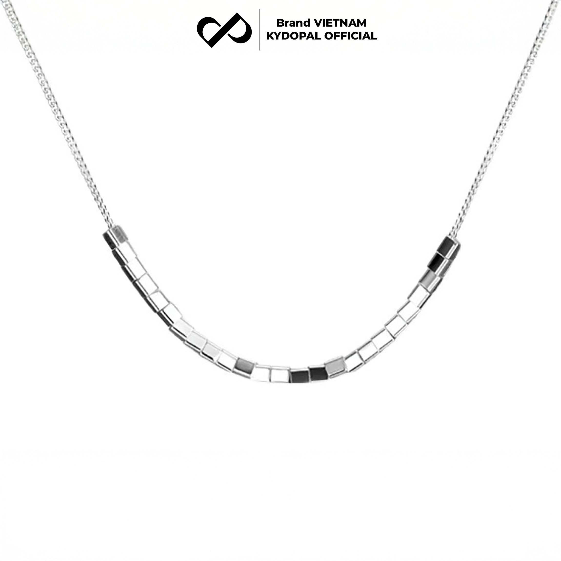 Dây chuyền bạc nữ KYDOPAL vòng cổ cá tính mặt chuỗi hạt vuông cá tính trang sức bạc 925 - PAL9C3C56