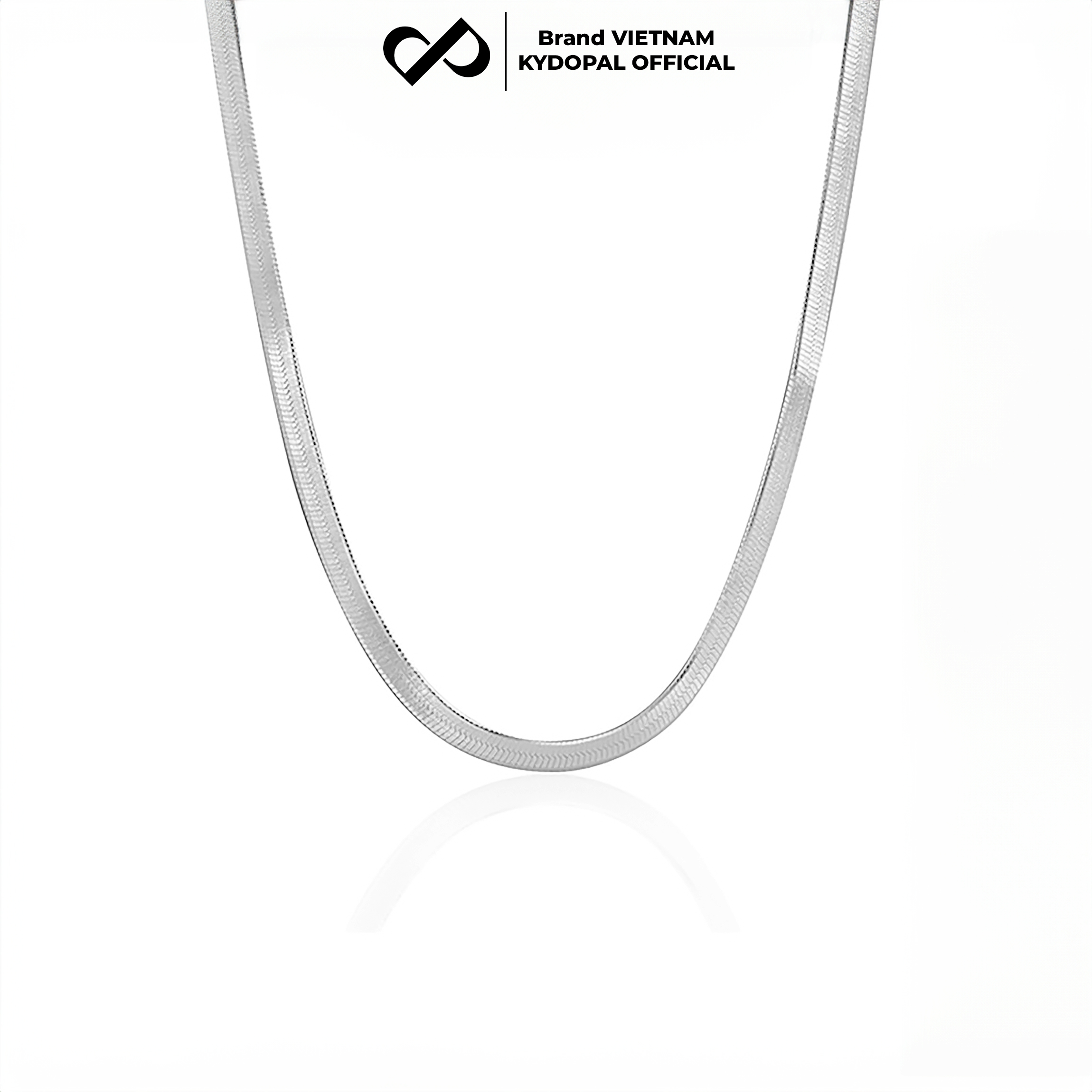 Dây chuyền bạc nữ KYDOPAL sợi mì dẹt bản rộng cá tính trang sức bạc cao cấp - PAL9C3C53