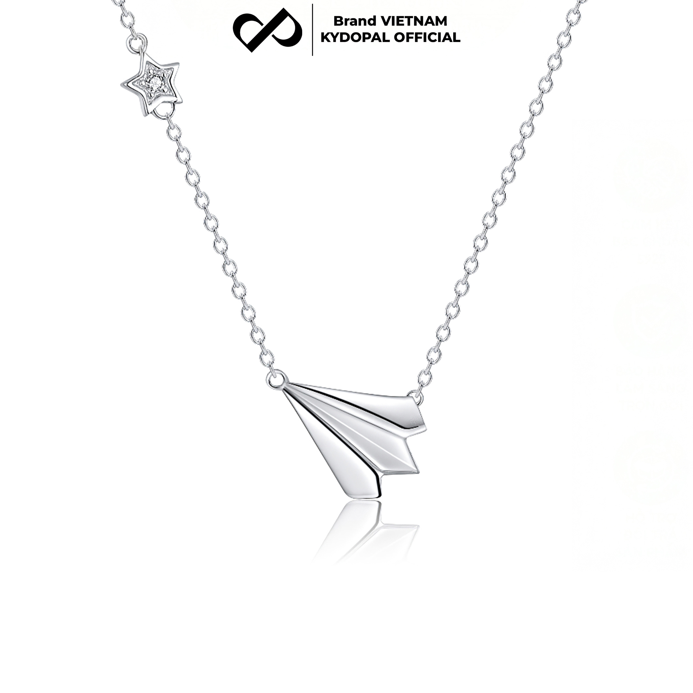 Dây chuyền bạc nữ KYDOPAL mẫu máy bay giấy cá tính trang sức bạc 925 - PAL9C3C23