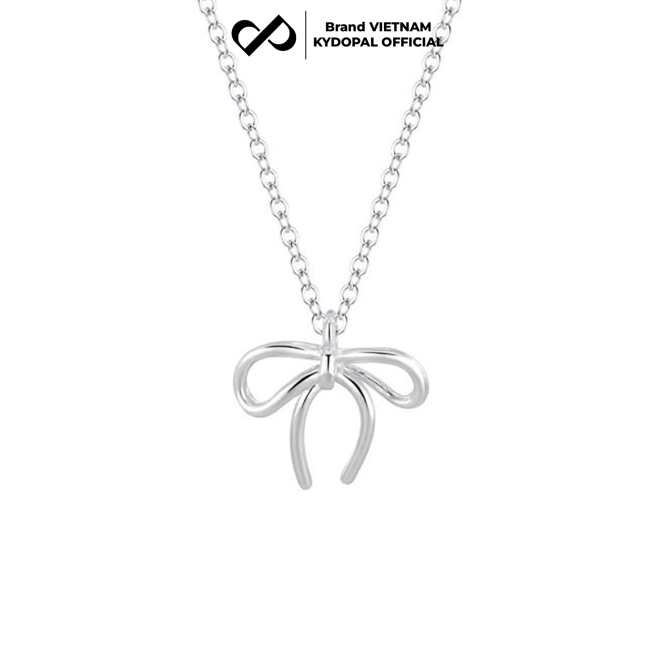 Dây chuyền bạc nữ KYDOPAL nơ cá tính thắt trơn basic trang sức bạc 925 - PAL9C3C15