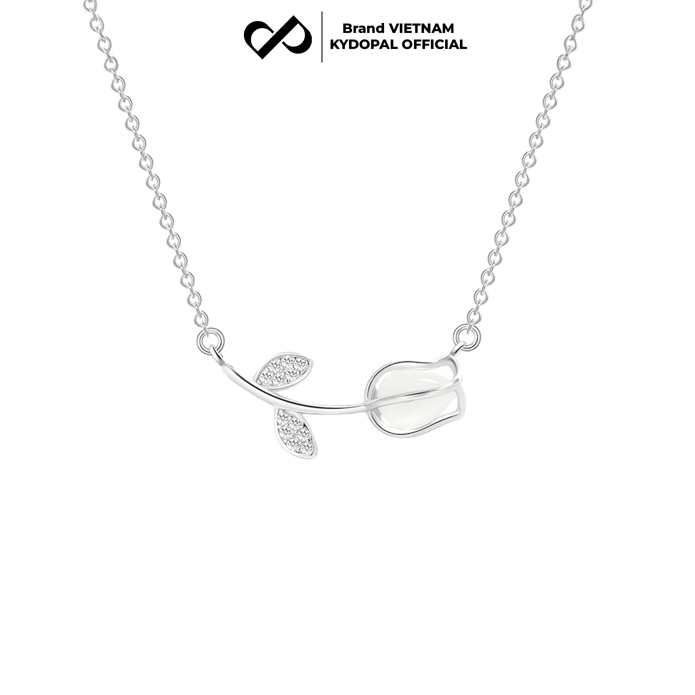 Dây chuyền bạc nữ KYDOPAL vòng cổ cá tính cánh hoa hồng nữ tính trang sức bạc 925 - PAL9C3C35