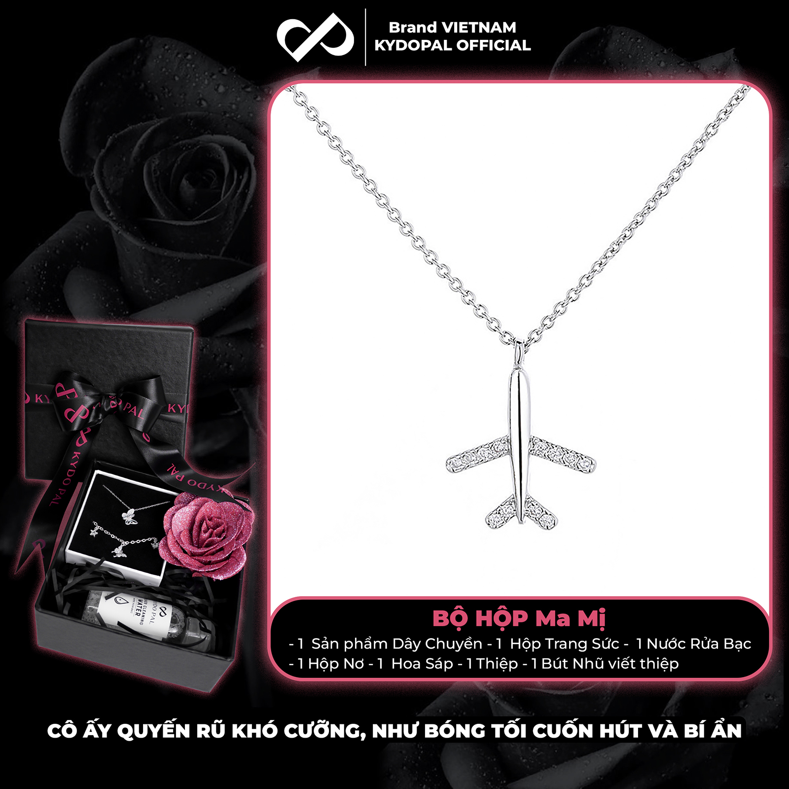 Dây chuyền bạc nữ KYDOPAL cá tính máy bay dễ thương trang sức bạc 925 - PAL9C3C24