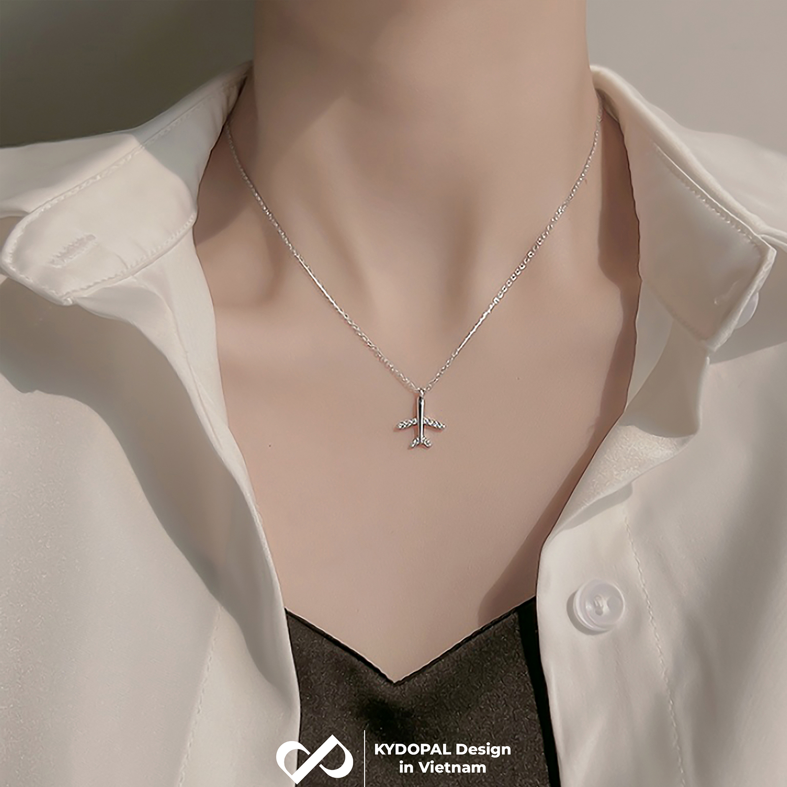 Dây chuyền bạc nữ KYDOPAL cá tính máy bay dễ thương trang sức bạc 925 - PAL9C3C24
