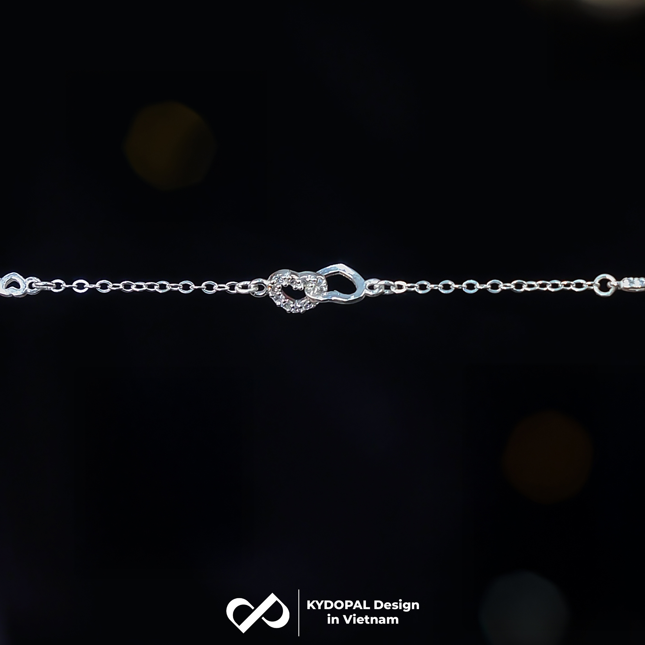 Lắc tay bạc nữ KYDOPAL Vòng tay tim lồng mini xinh xắn trang sức bạc 925 - PAL9C3L35