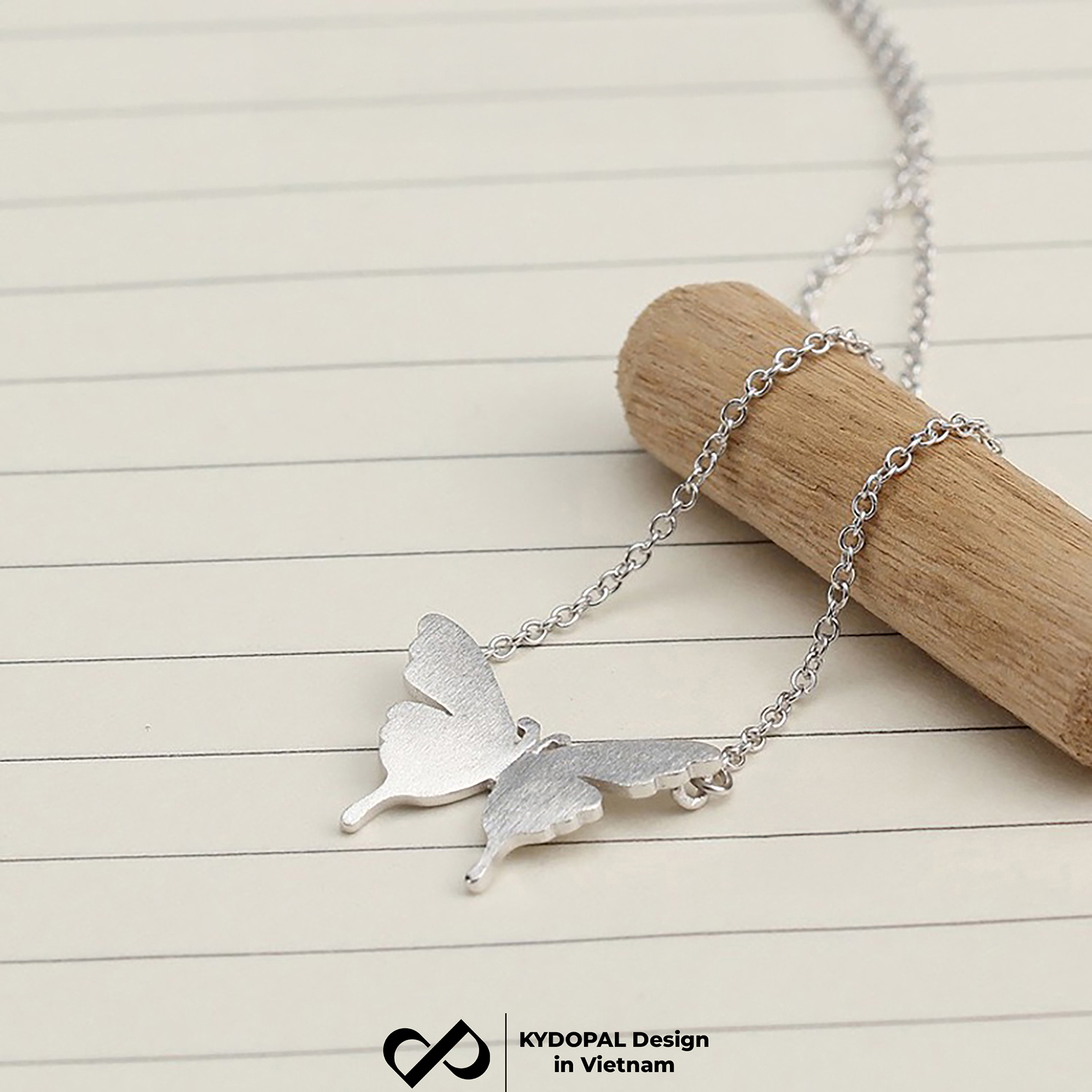 Dây chuyền bạc nữ KYDOPAL hồ điệp cá tính trơn basic trang sức bạc cao cấp - PAL9C3C10