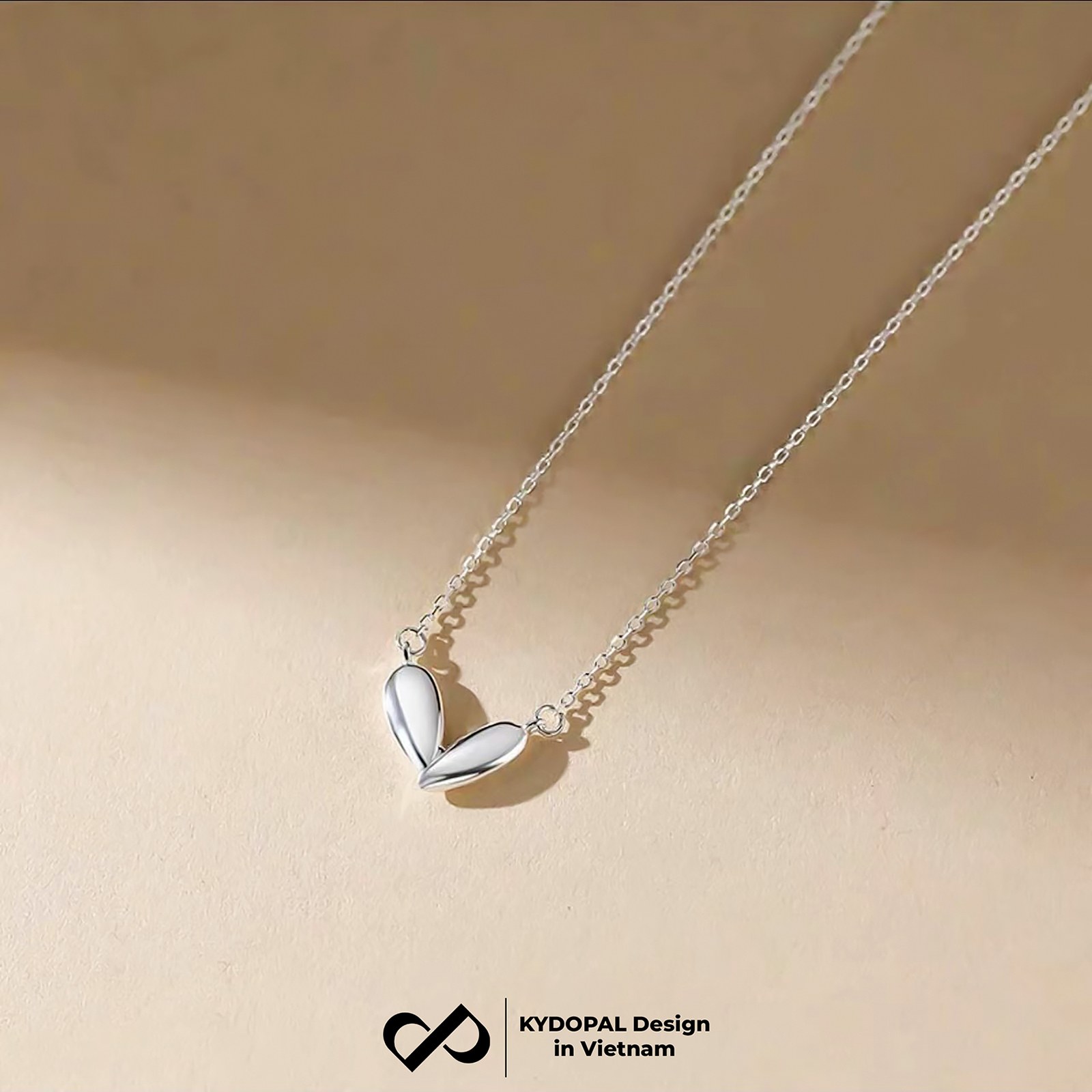Dây chuyền bạc nữ KYDOPAL cá tính trái tim trơn bóng trang sức bạc 925 - PAL9C3C14