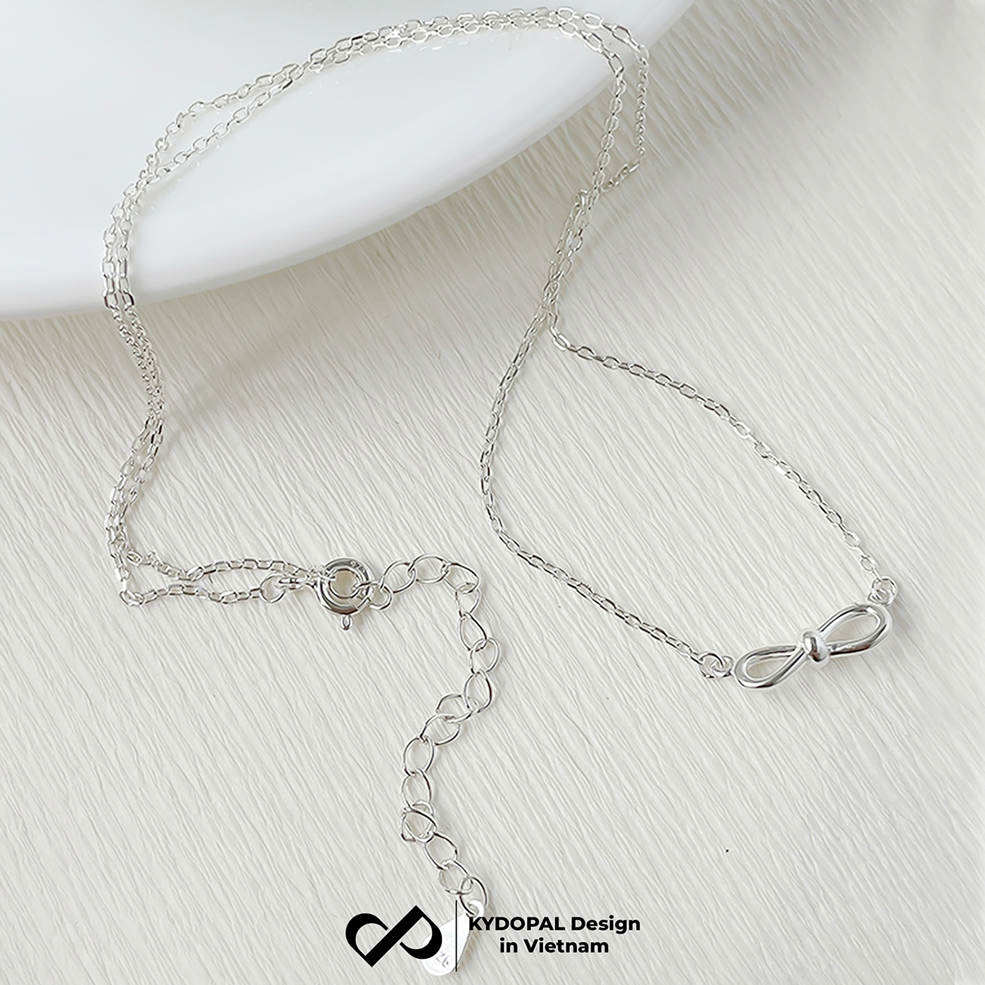 Dây chuyền bạc nữ KYDOPAL vòng cổ cá tính nơ thắt mini basic trang sức bạc 925 - PAL9C3C27