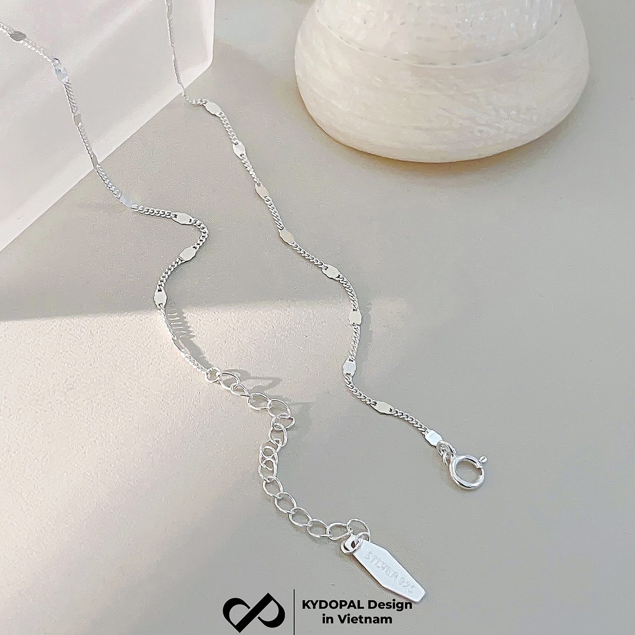 Dây chuyền bạc nữ KYDOPAL vòng cổ cá tính trơn mắt xích kết nối nhẹ nhàng trang sức bạc cao cấp - PAL9C3C50
