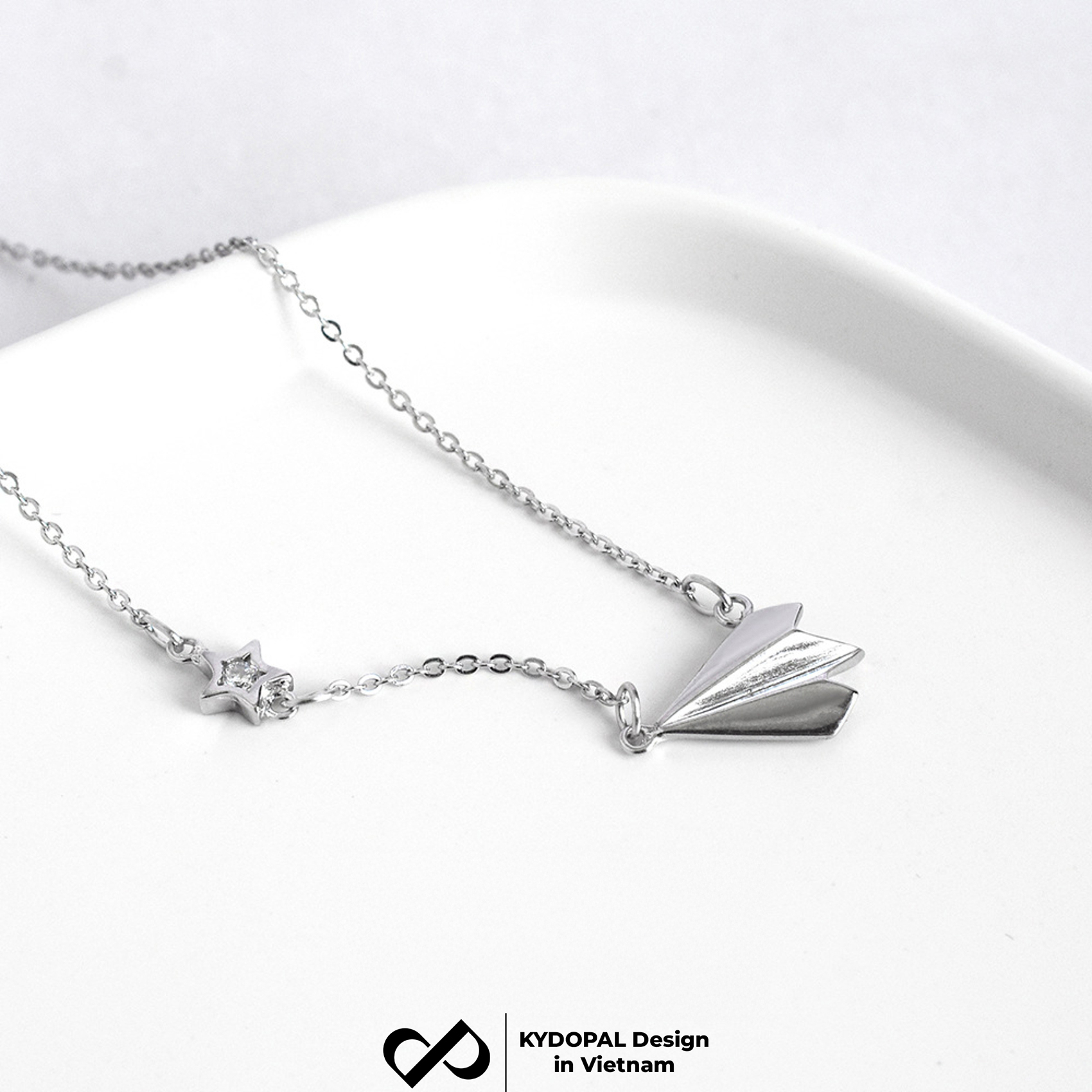 Dây chuyền bạc nữ KYDOPAL mẫu máy bay giấy cá tính trang sức bạc 925 - PAL9C3C23